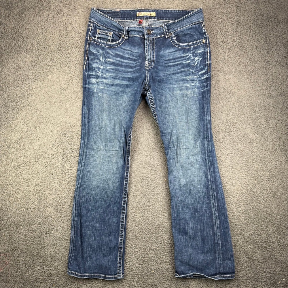 BKE Culture Women Blue Bootcut Jeans BKL4637R Stretch Size 34x31.5